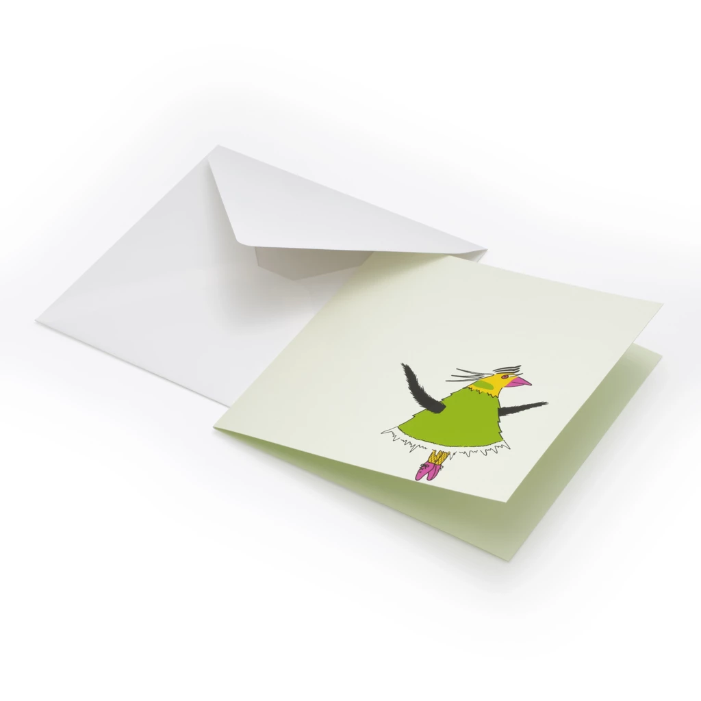 Greeting card Chantalle pearl  green