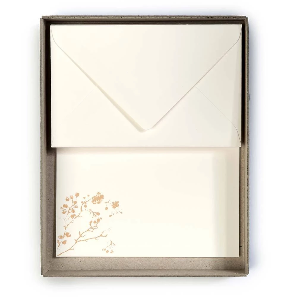 10 mini letter sheets Cherry Blossom, BlancBlanc, with envelopes