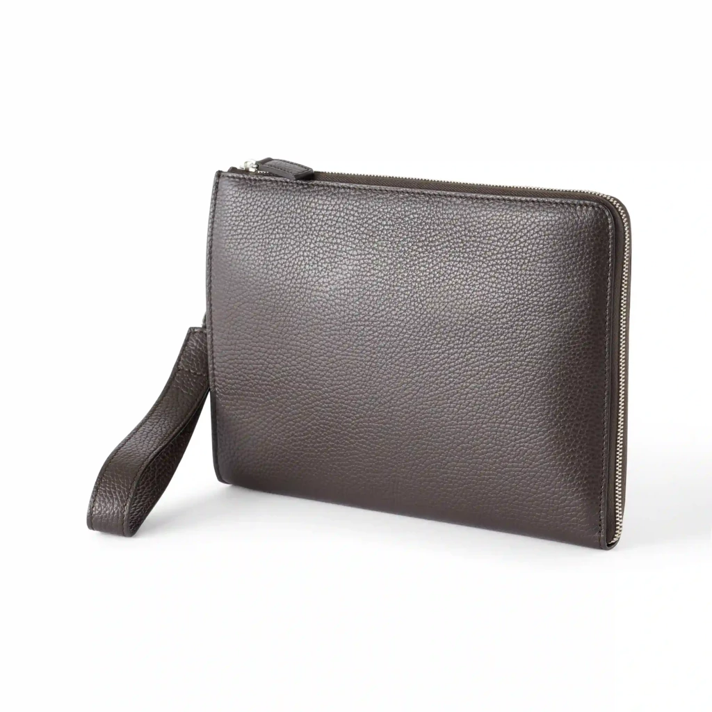 Adri Zip Pouch – Dark Brown Leather