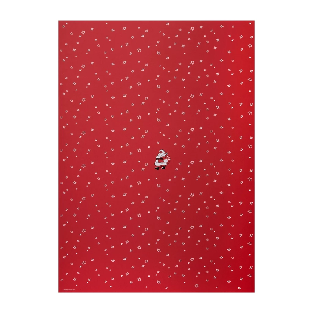 Wrapping paper little santa red 50 x 70 cm, 3 sheets