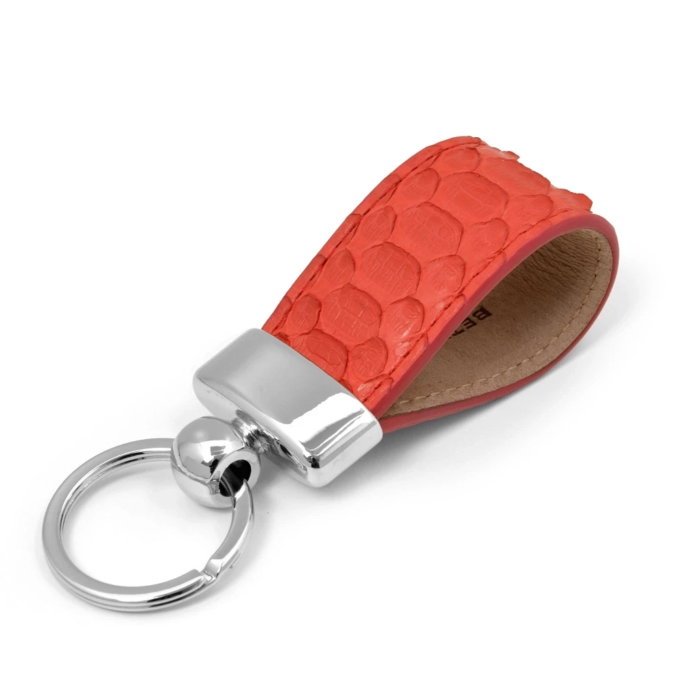 Key Ring, python leather, rosso