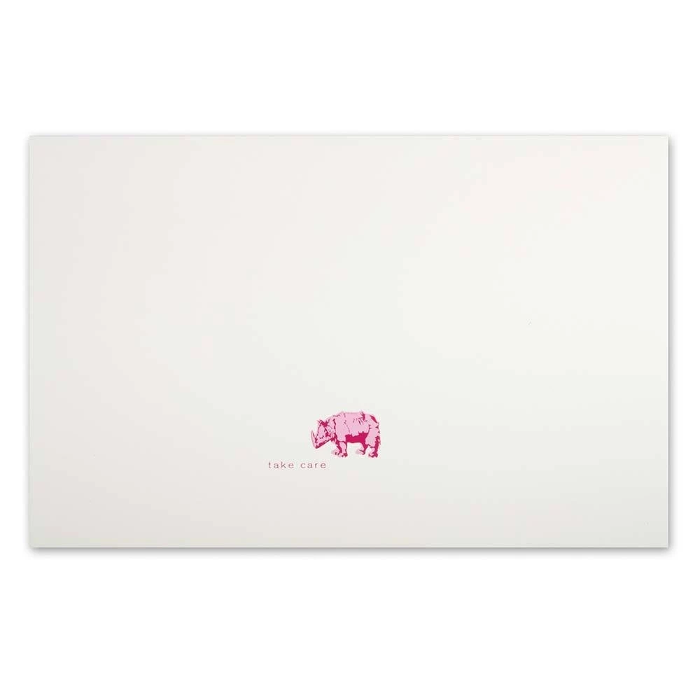 Greeting card rhino take care