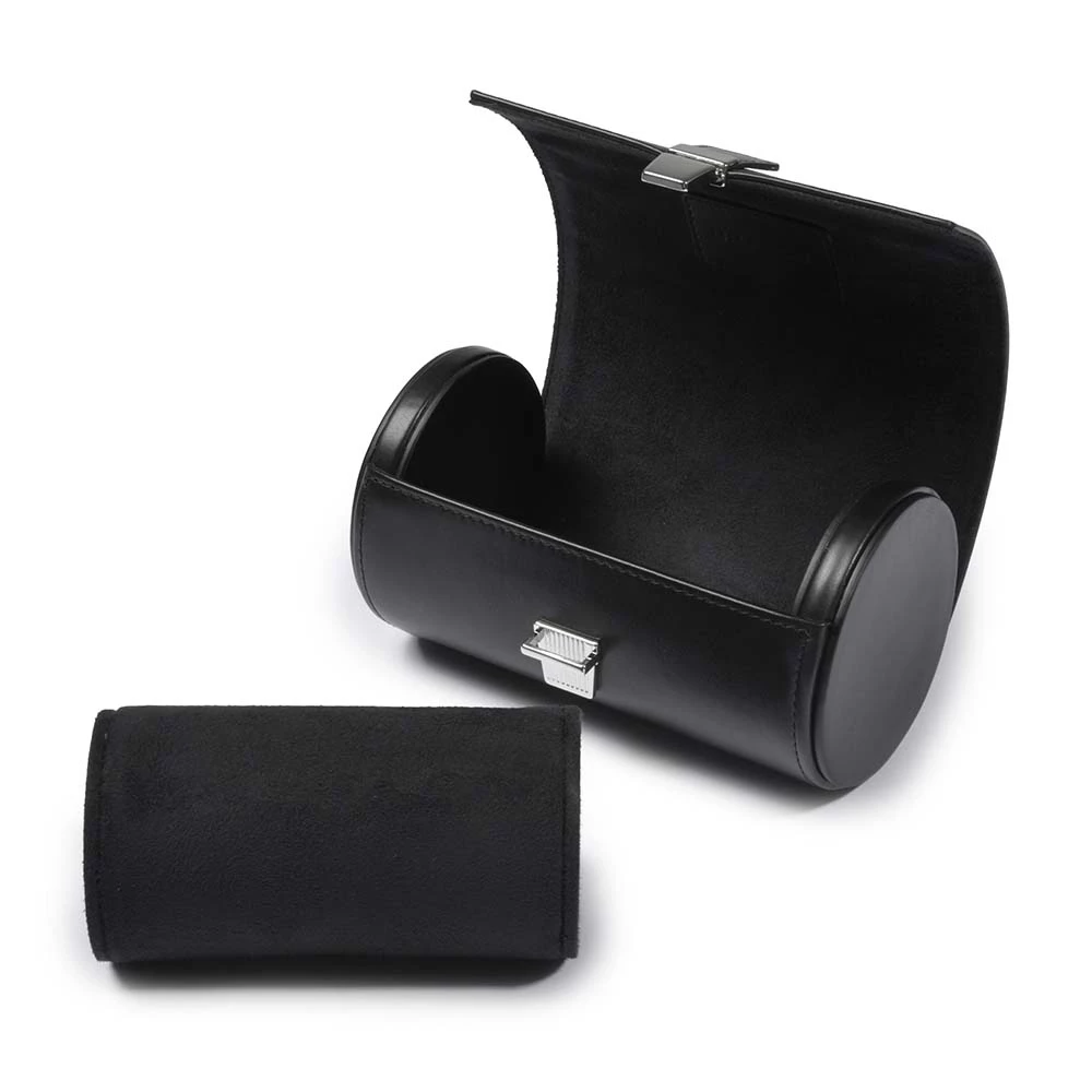 Watch Roll Case for 2 Watches, nappa leather, black
