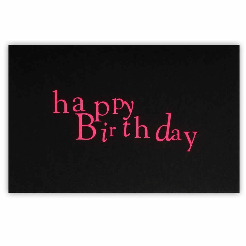 Greeting card happy Birthday Mrs. Eaves neon pink/black