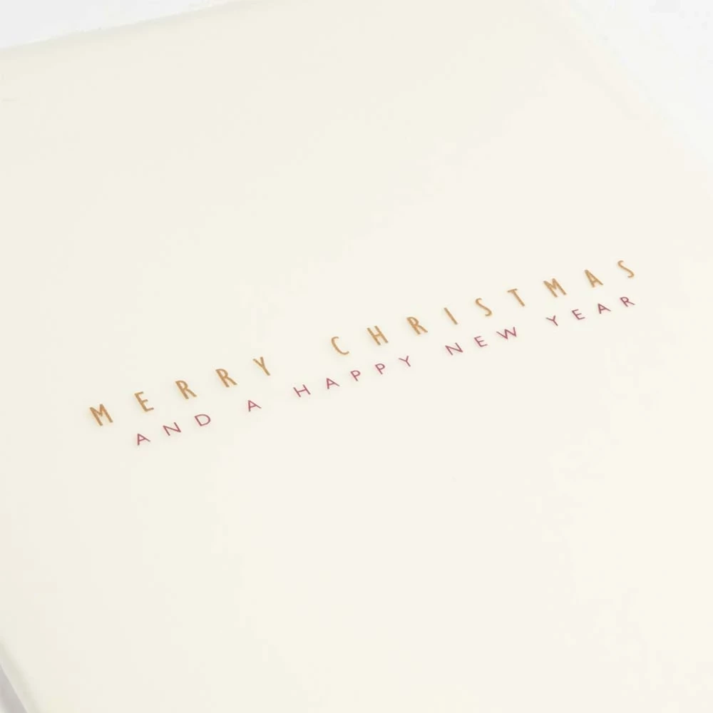 Christmas card Merry Christmas and Happy New Year laid paper