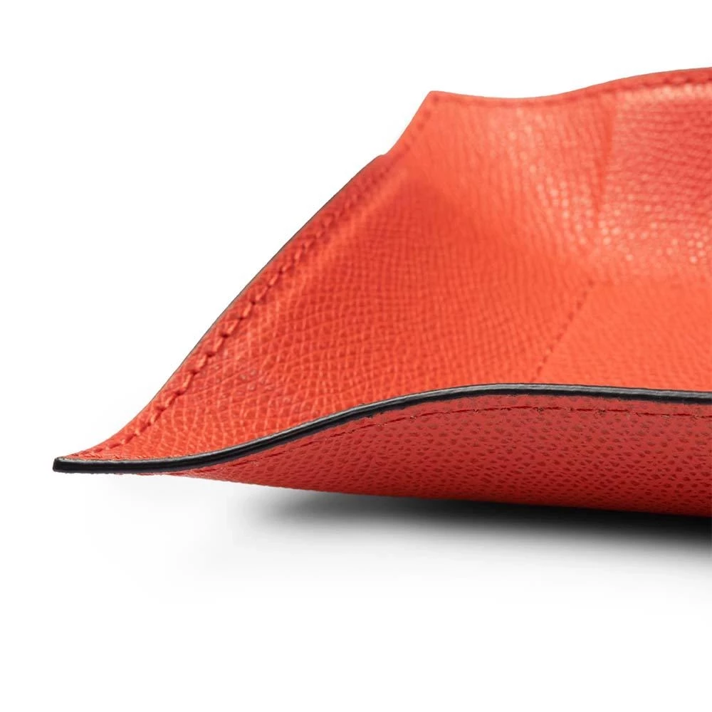 Valet tray rectangular, leather, 32 x 13 cm, mango