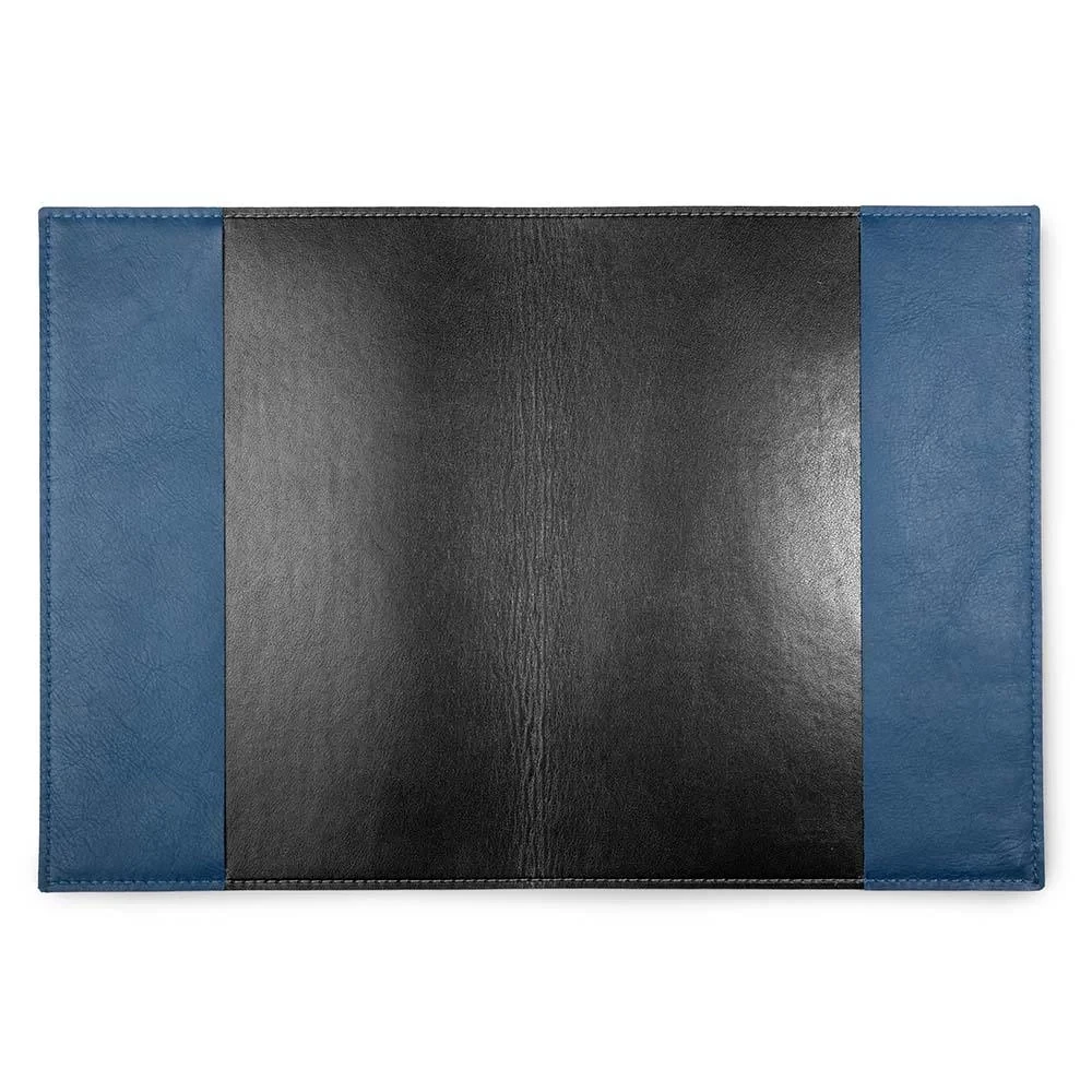 Book cover for DIN A5 books, leather Dolce, blue