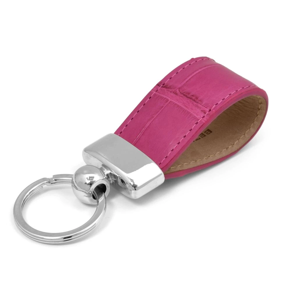 Key Ring, alligator leather, purple