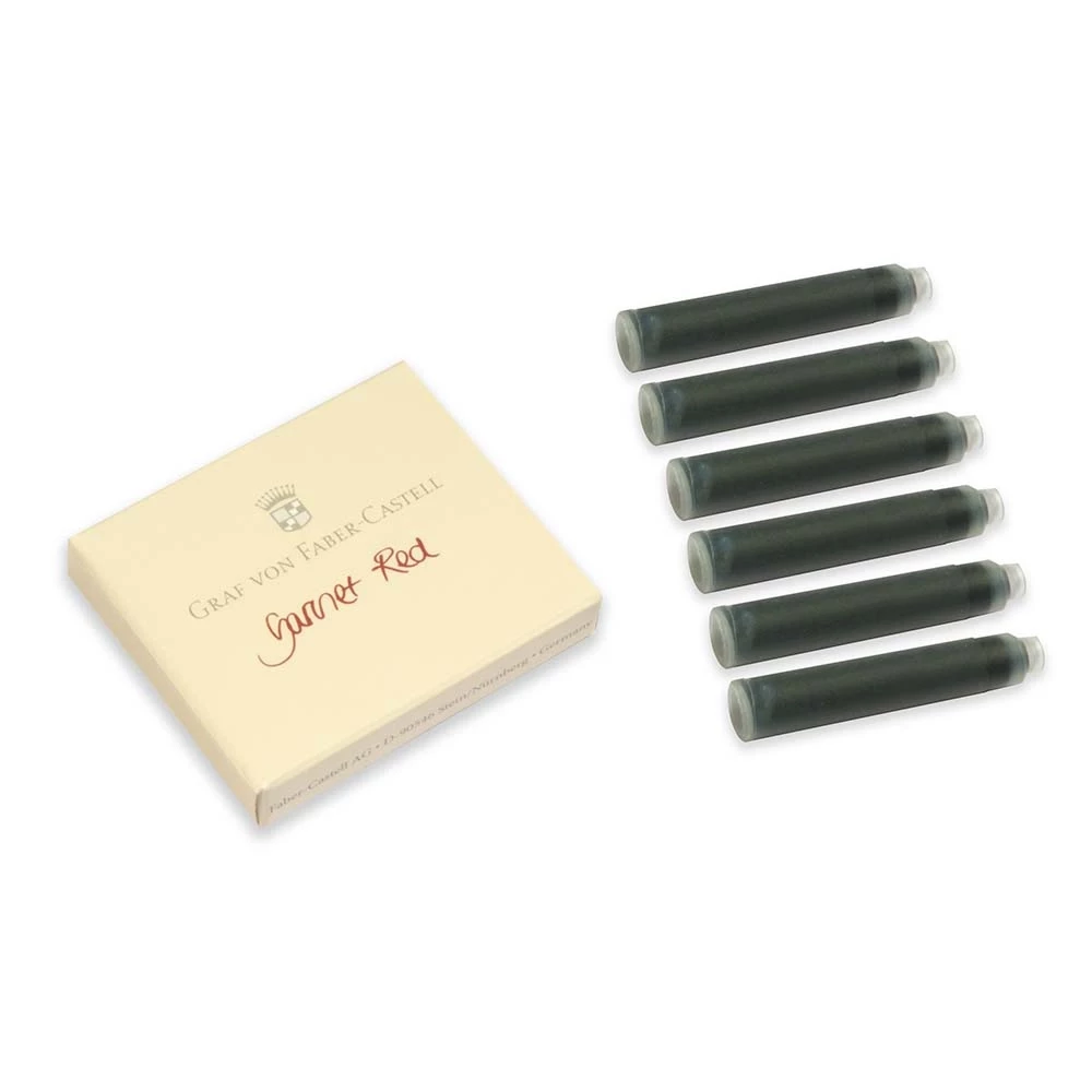 Faber-Castell Ink Cartridges, pack of 6, garnet red