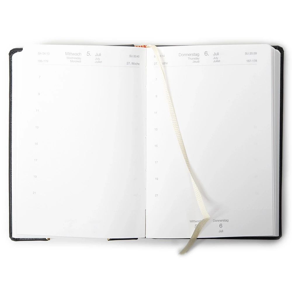 Edition K weekly calendar 2026 faux leather TeBeskin black