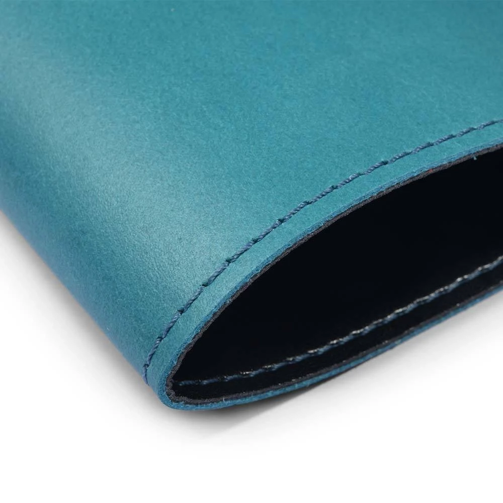 Book cover for DIN A5 books, leather Dolce, turquoise