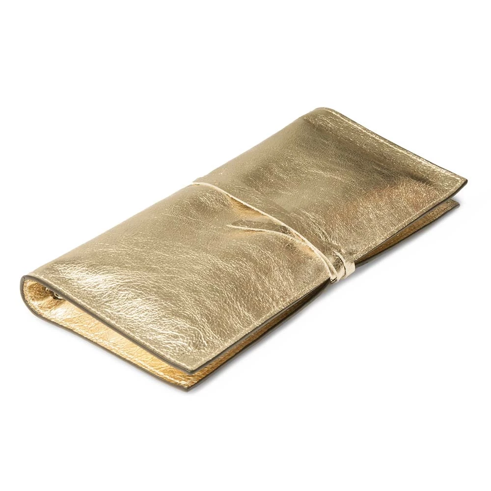 Jewellery Roll with Tie Closure, leather Mos, platinum