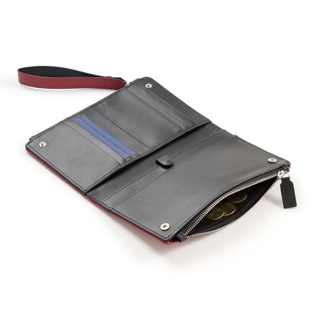 Bethge - Leather Wallet - Double Zip - Adri - Dark Red