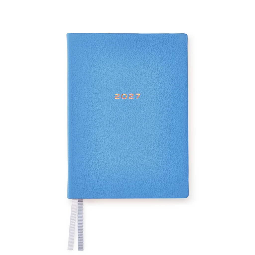 Weekly Planner Notes 2027 Racing Blue Leather