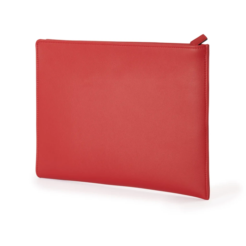 Pouch with Zip, Kollektion 1977, leather, red