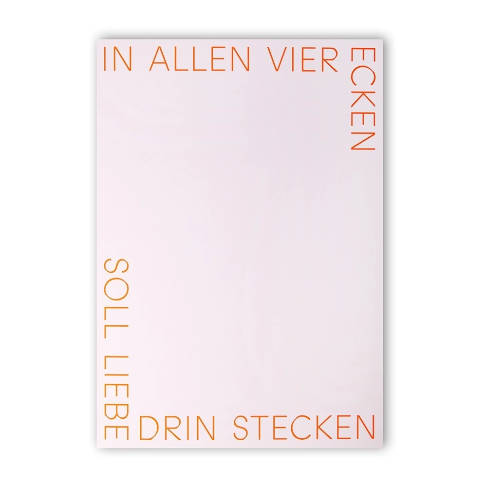 Greeting card In allen vier Ecken orange A5