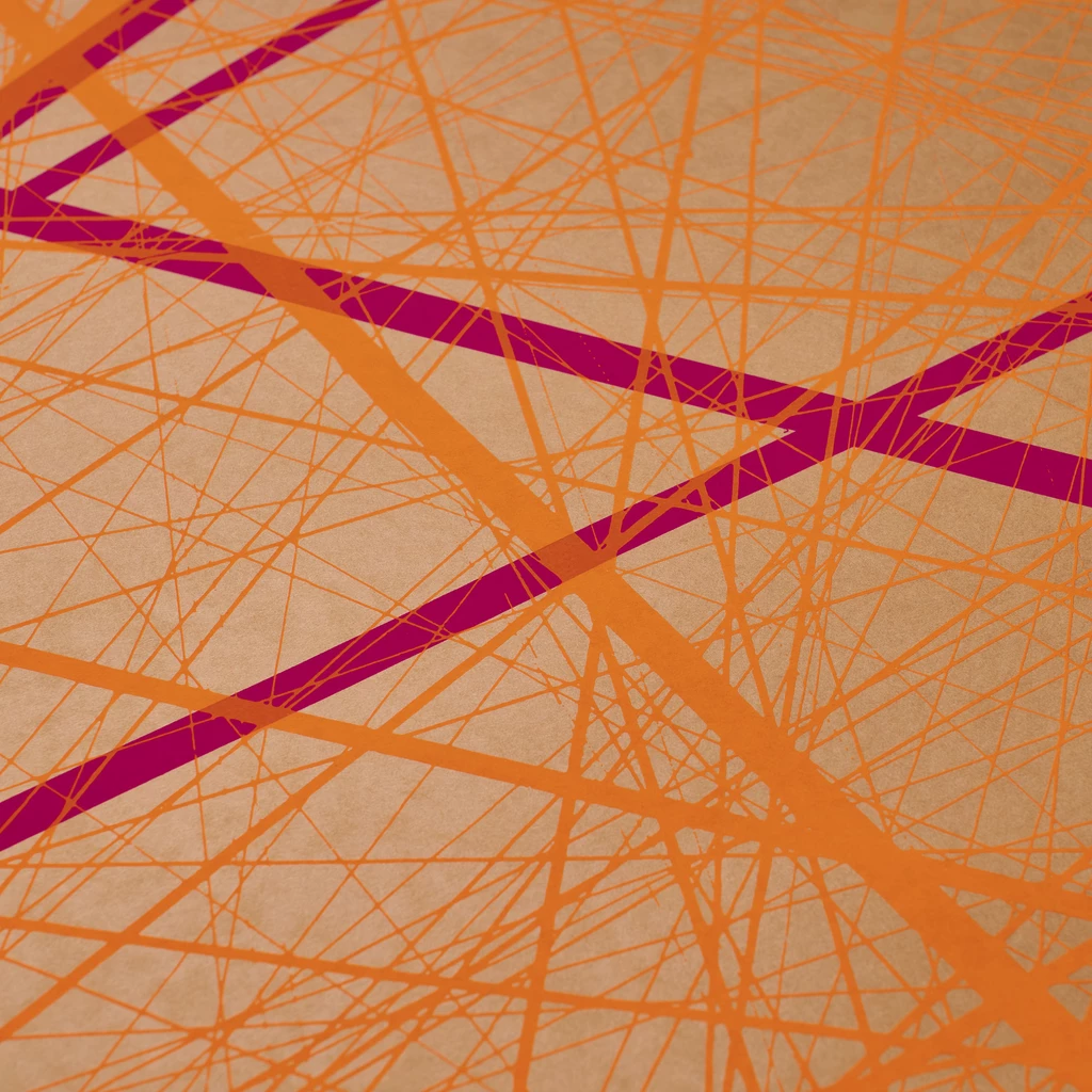 Wrapping paper Network magenta/orange/brown 50 x 70 cm, 3 sheets