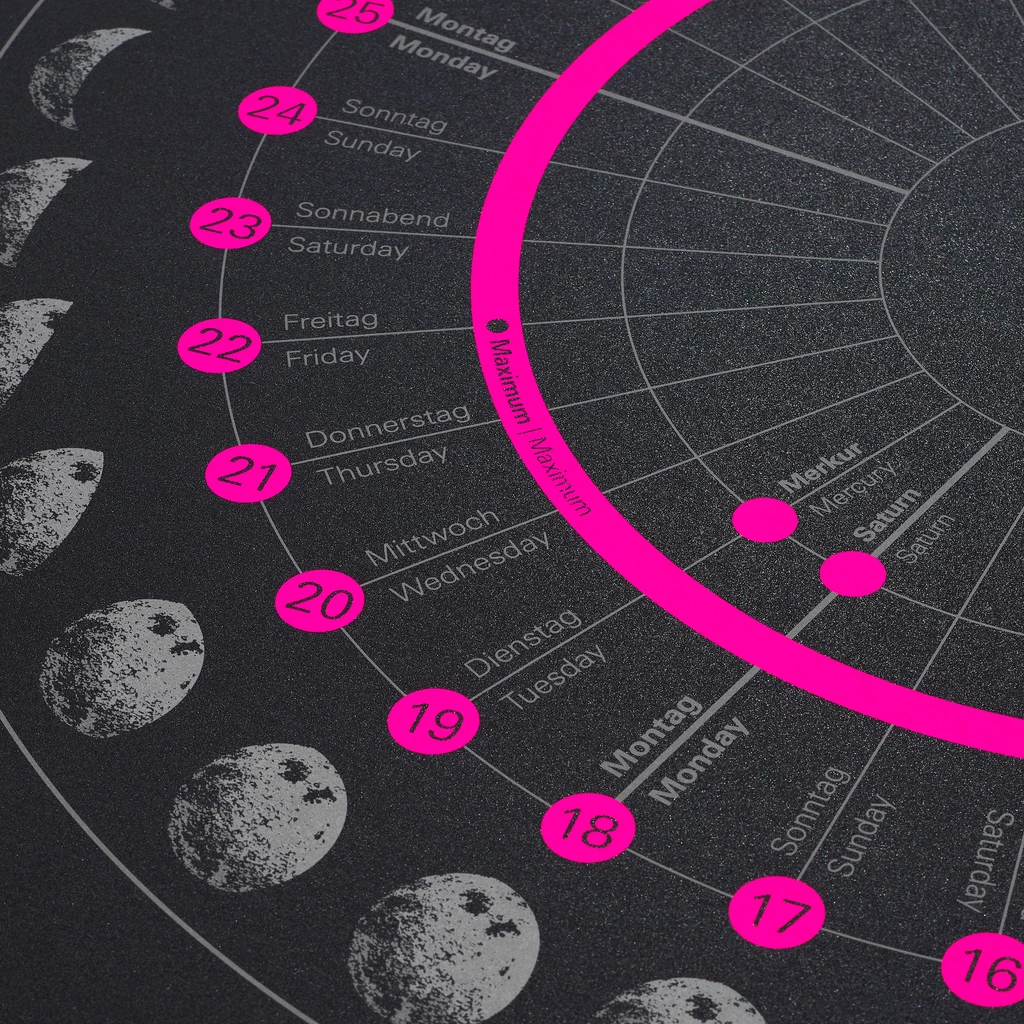 Wall calendar 2027 – Moon Phases, screen print 