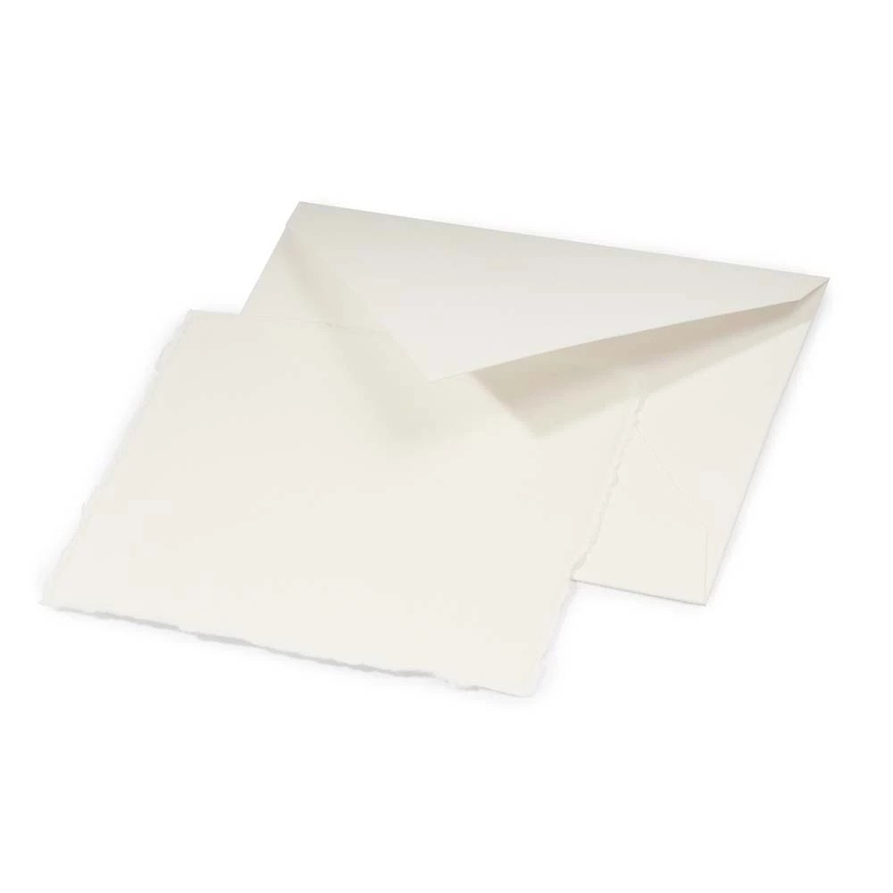 Set folded business card & envelope 11 x 7 cm, laid paper