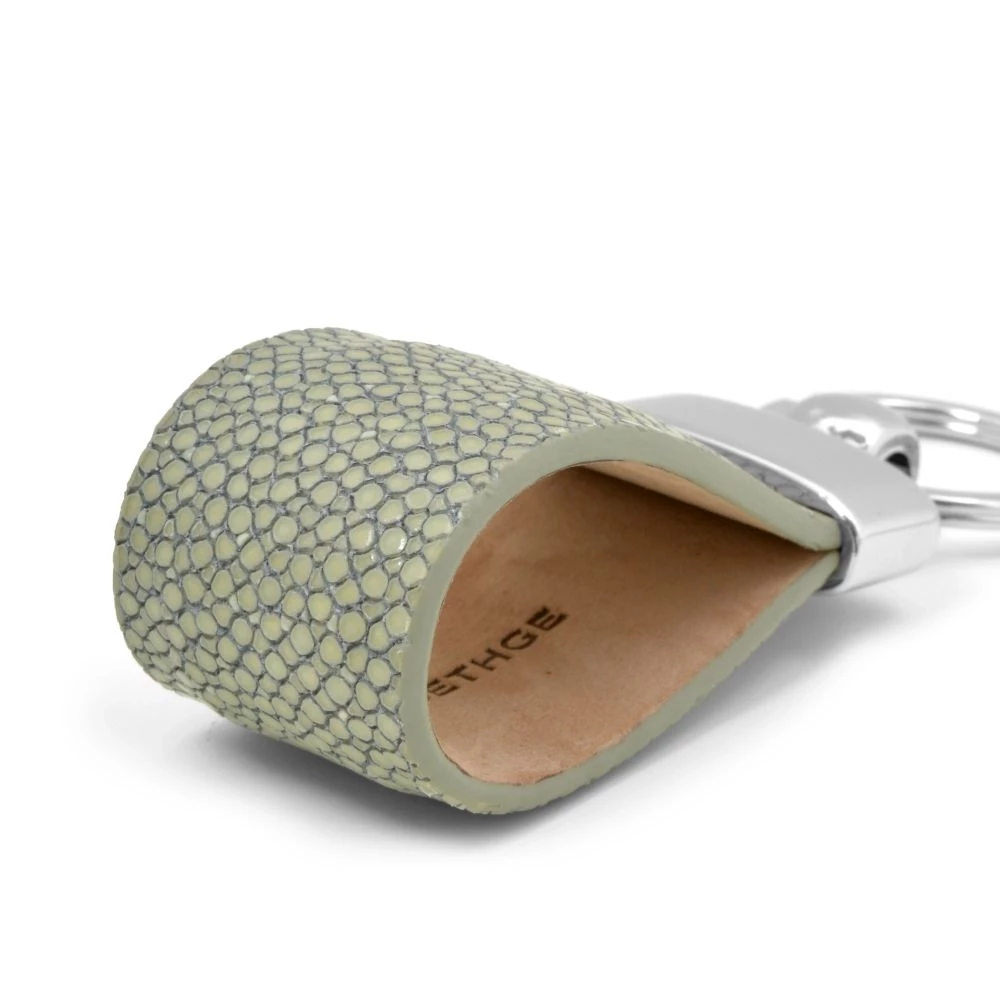 Key Ring, stingray leather, grey