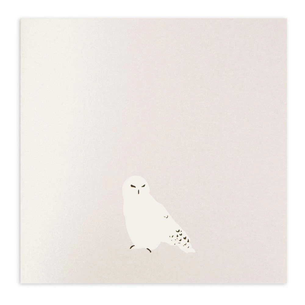 Christmas card snow owl pearl
