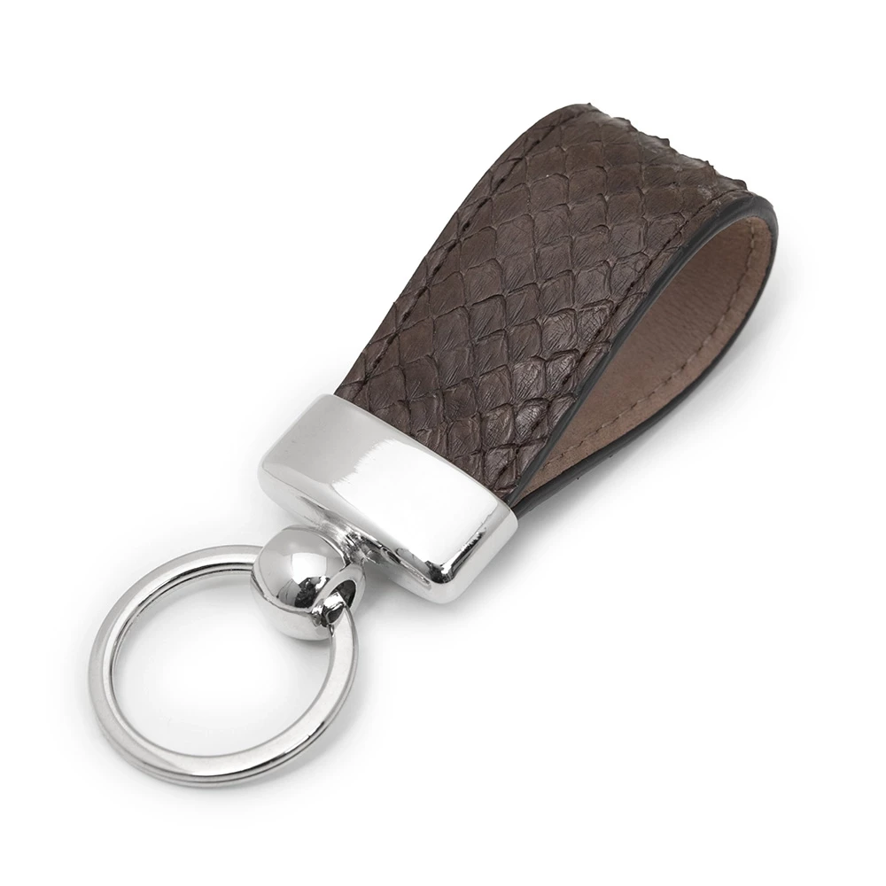 Key Ring, python leather, brown