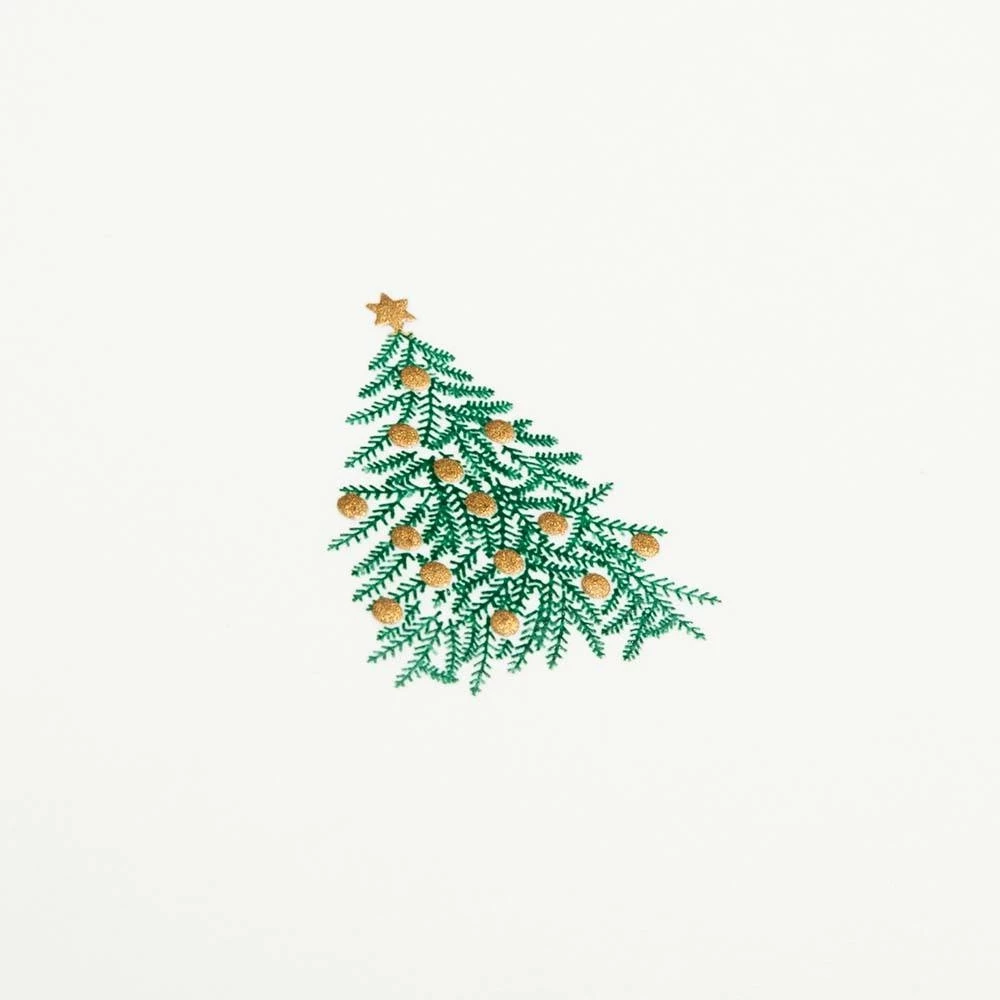 Christmas card fir tree relief stamping