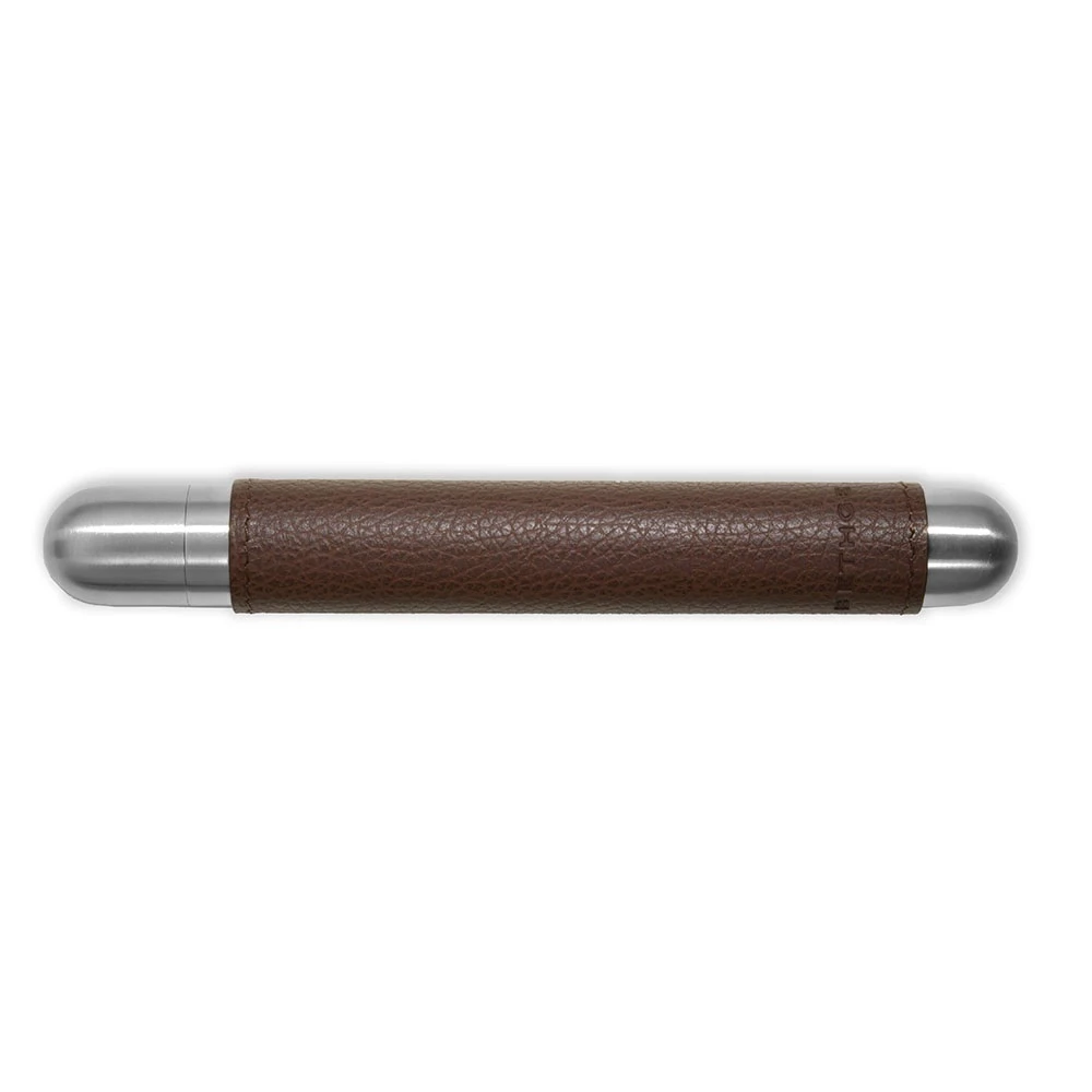 Pocket Cigar Case, deerskin-embossed leather, mocca