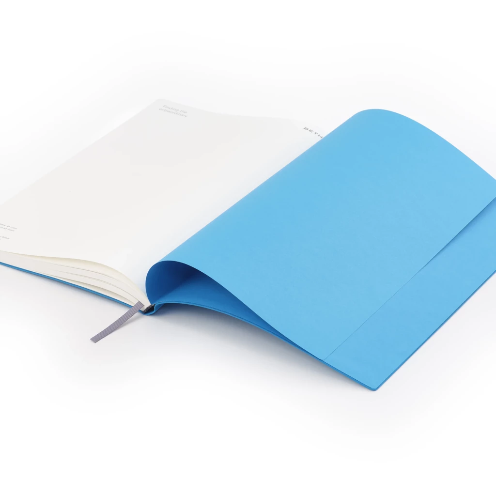 Notebook A4, linen, Turquoise, blank