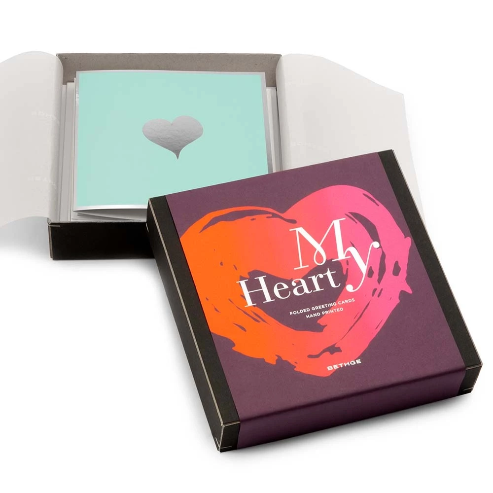 Greeting card set My Heart with 8 folding cards
