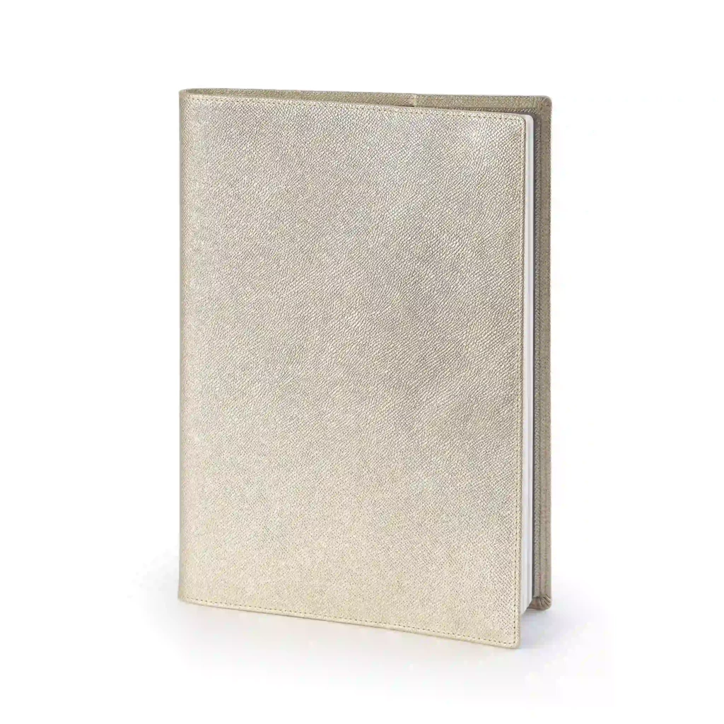 Book cover for DIN A4 books, leather, platinum