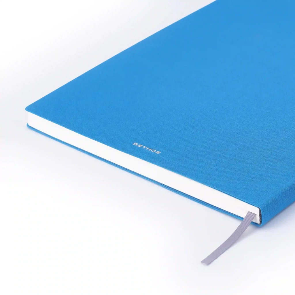Notebook A4, linen, Turquoise, blank
