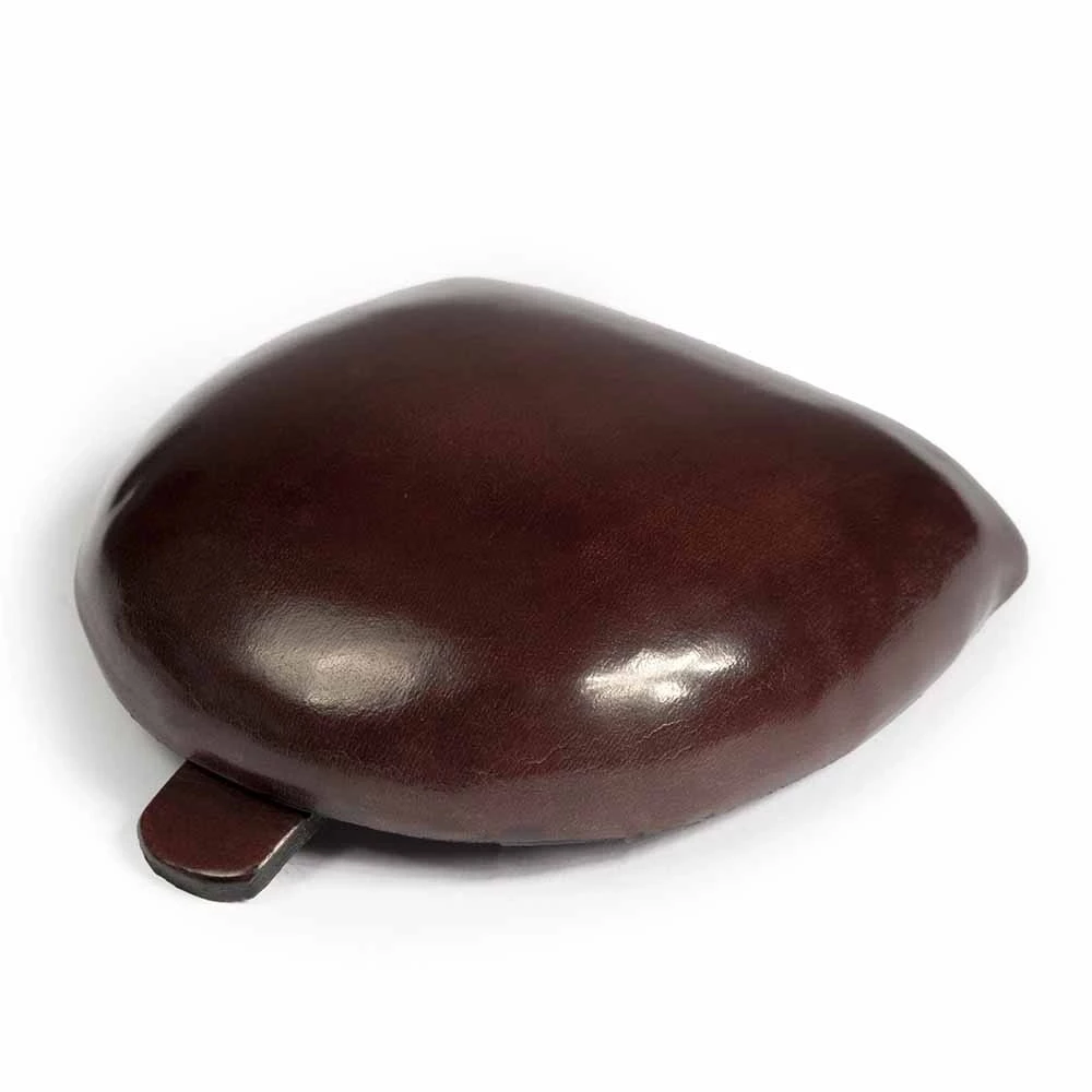 Coin Tray Change Wallet, leather, horseshoe, dark brown