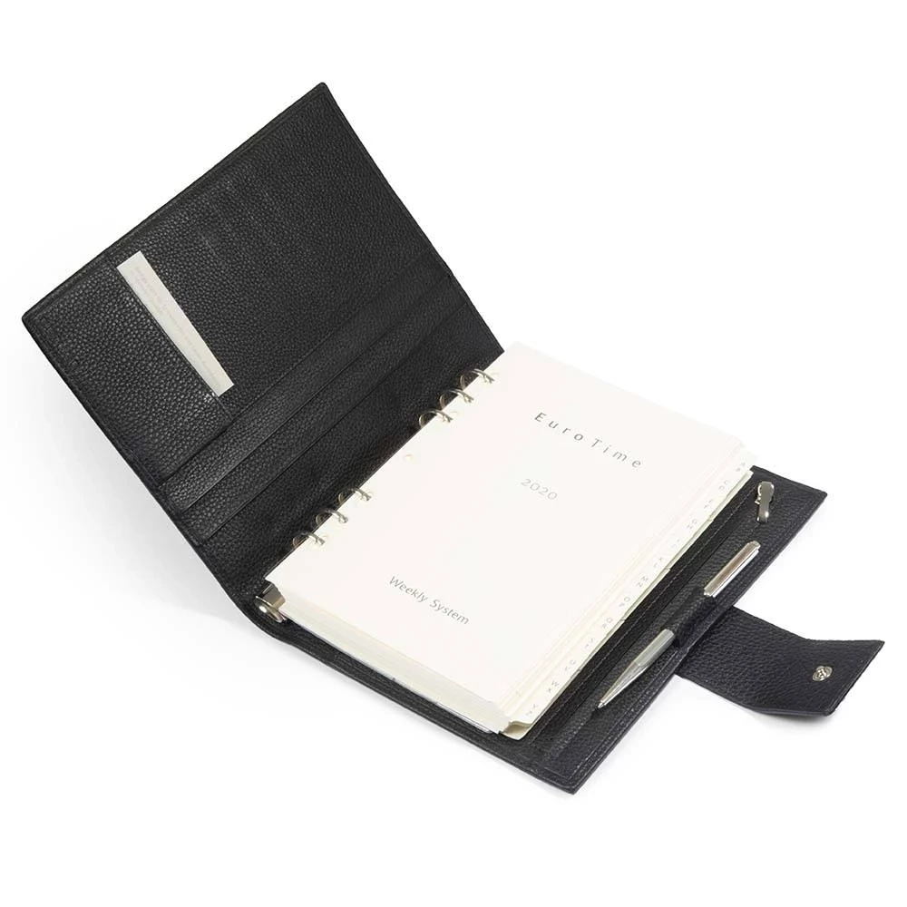 Daily Planner Adri, leather, black
