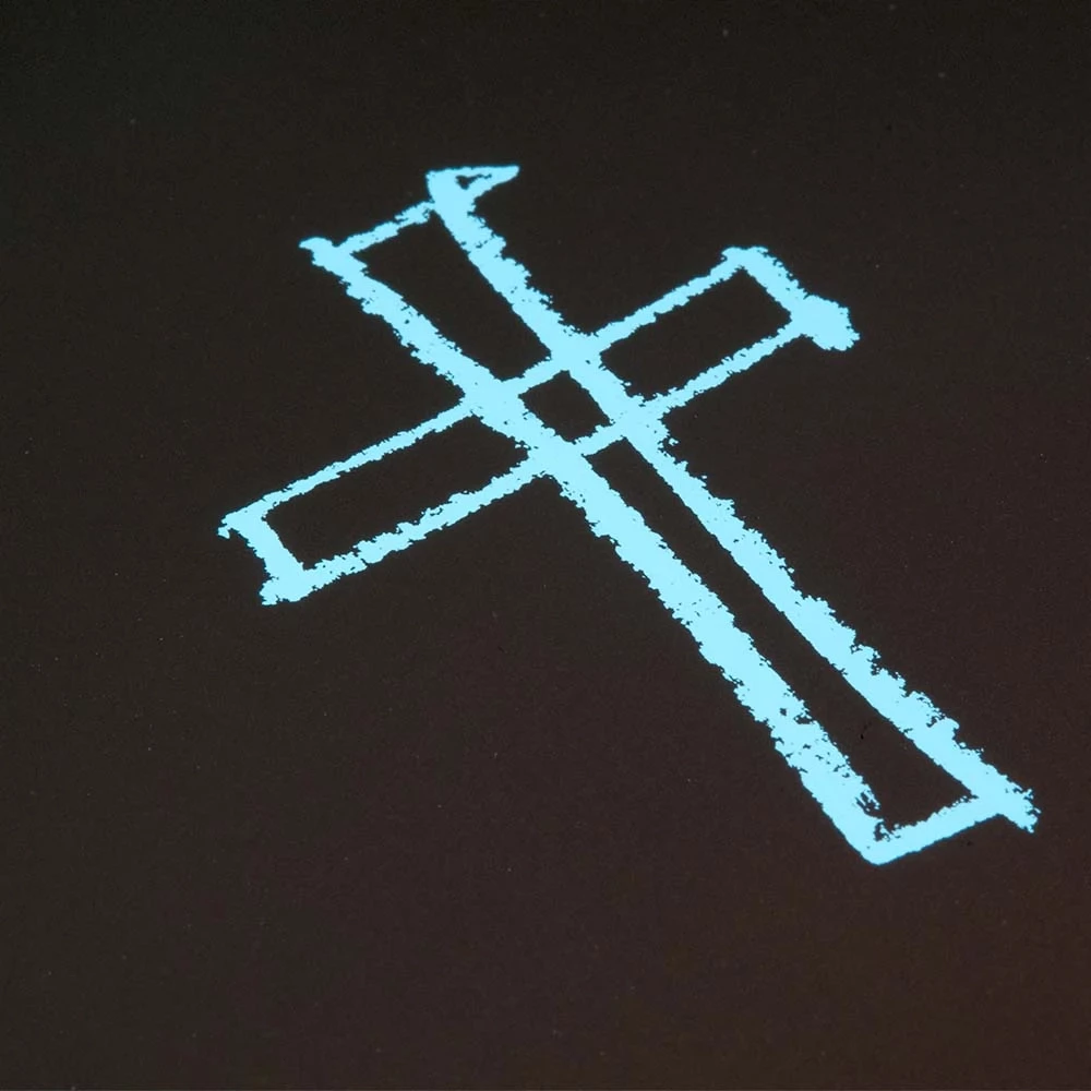 Greeting card cross sketched pure velvet brown light blue