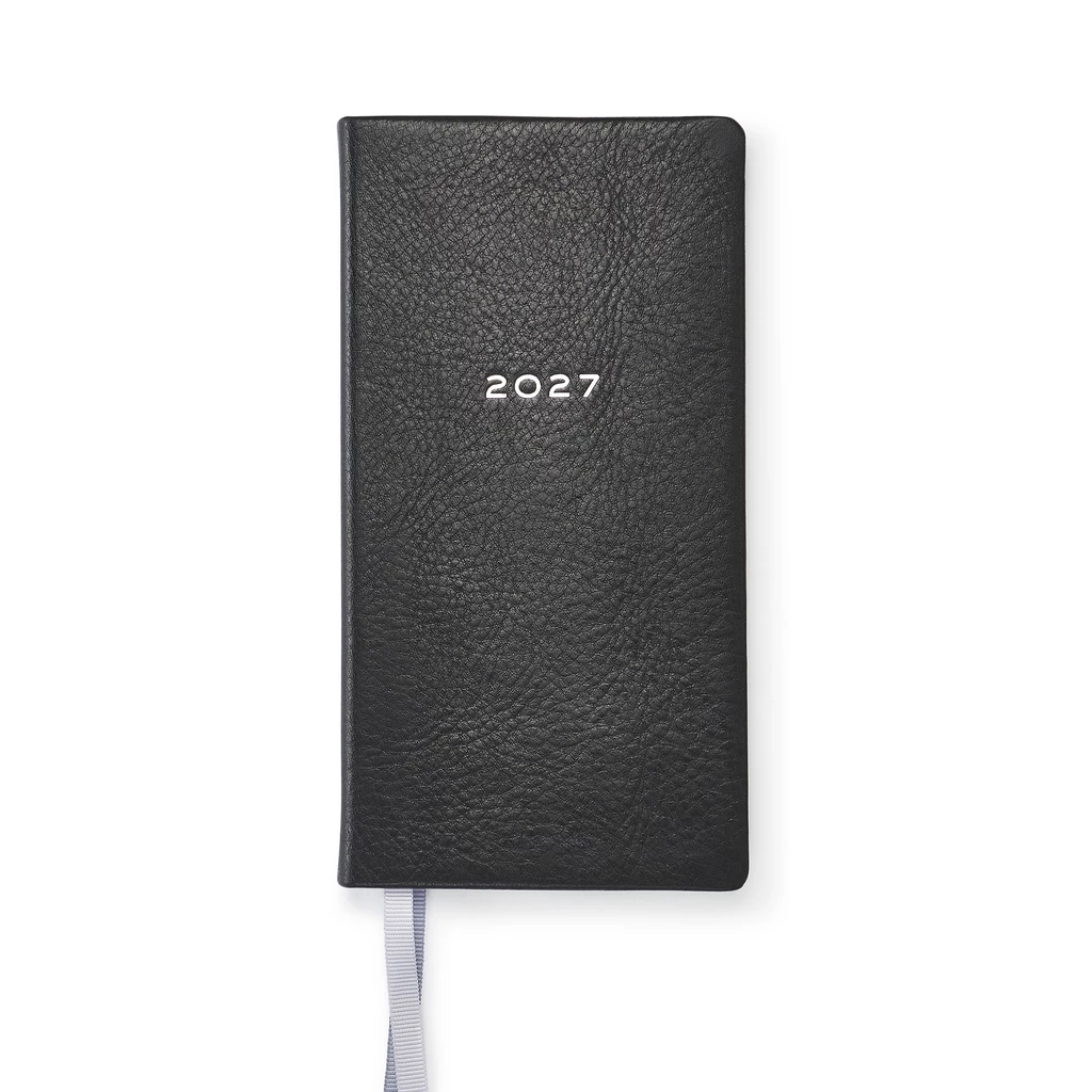 Pocket Datebook 2027 Verona Black Cowhide