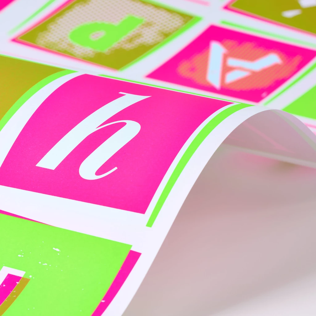 Wrapping paper Pop Art B-Day neon 50 x 70 cm, 3 sheets