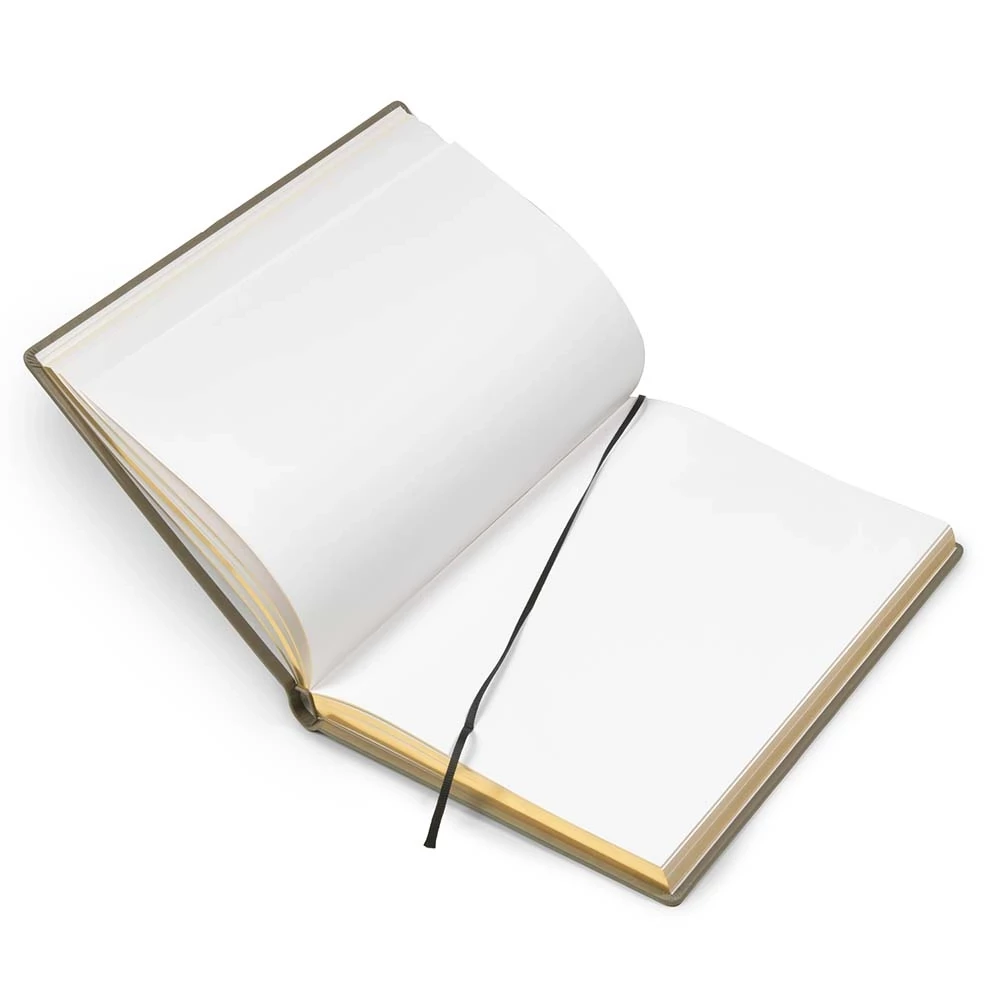 Guest Book with Gilt Edges, 144 pages, leather, A4, taupe