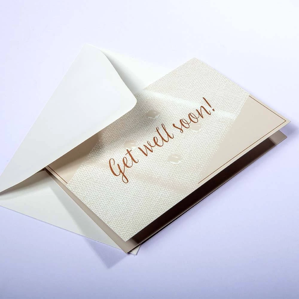 Greeting card Get well soon! pure sand