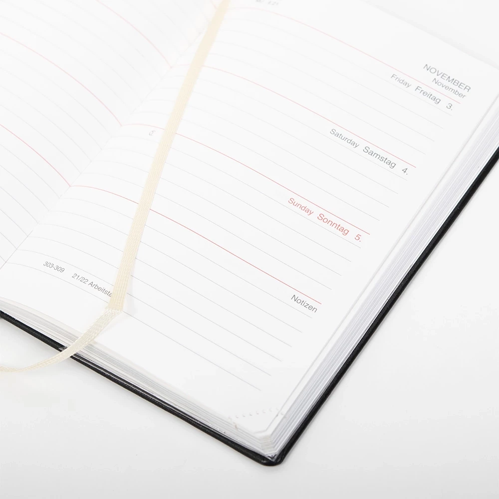 Edition C weekly calendar 2026 Verona black, silver edging