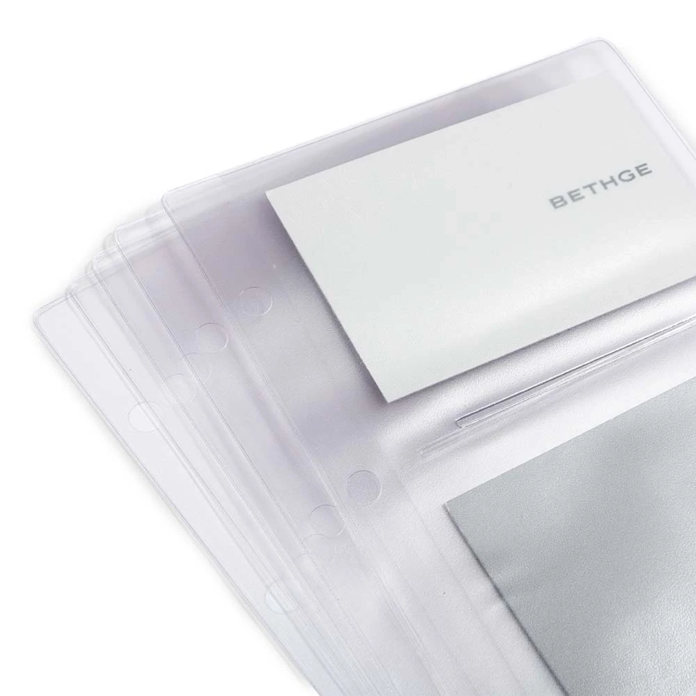 5 business card sleeves for business card ring binder