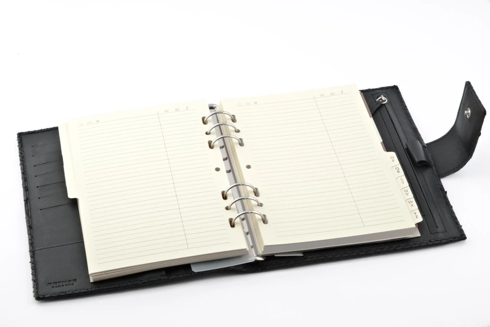 Daily Planner, python leather, black