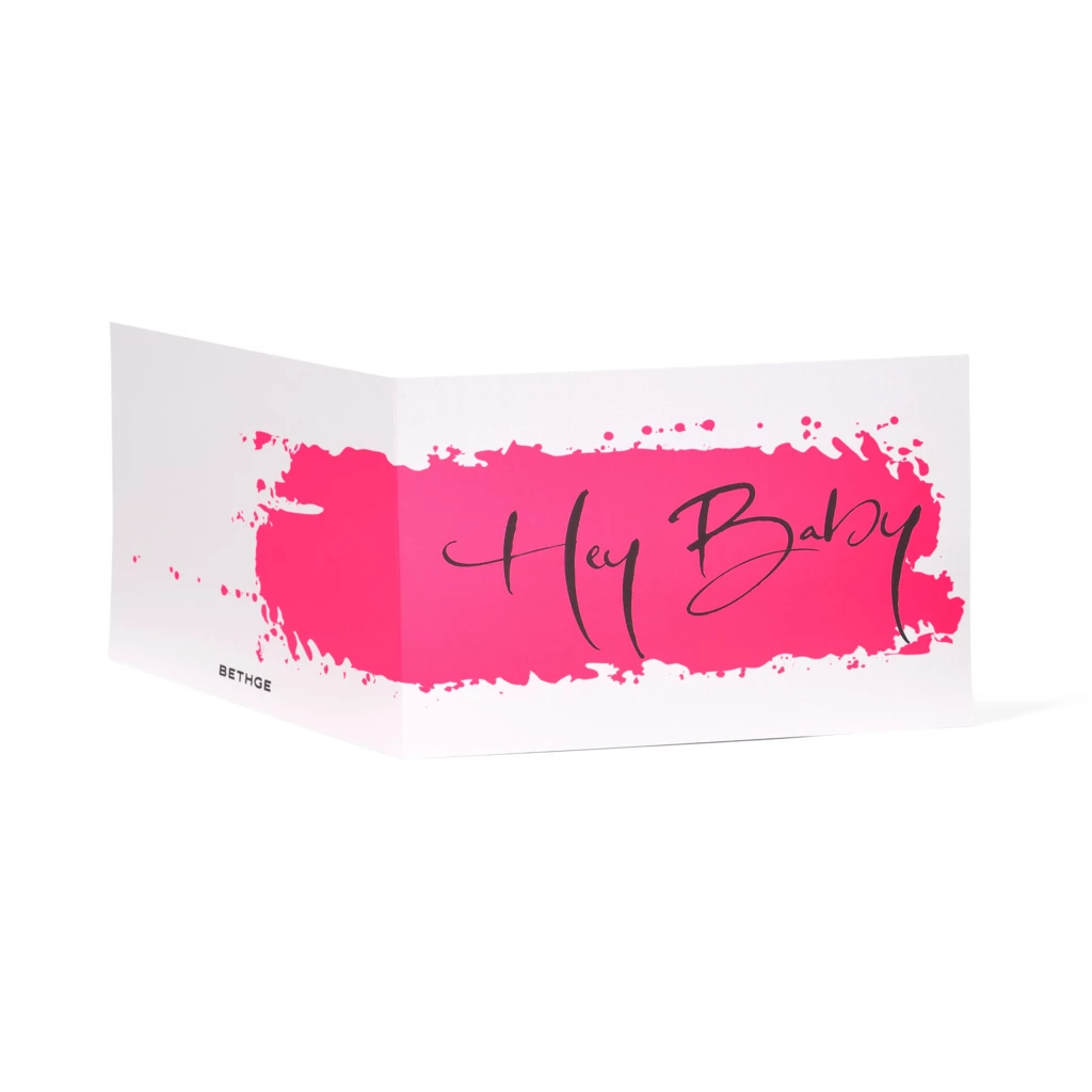 “Hey Baby” Calligraphy Greeting Card