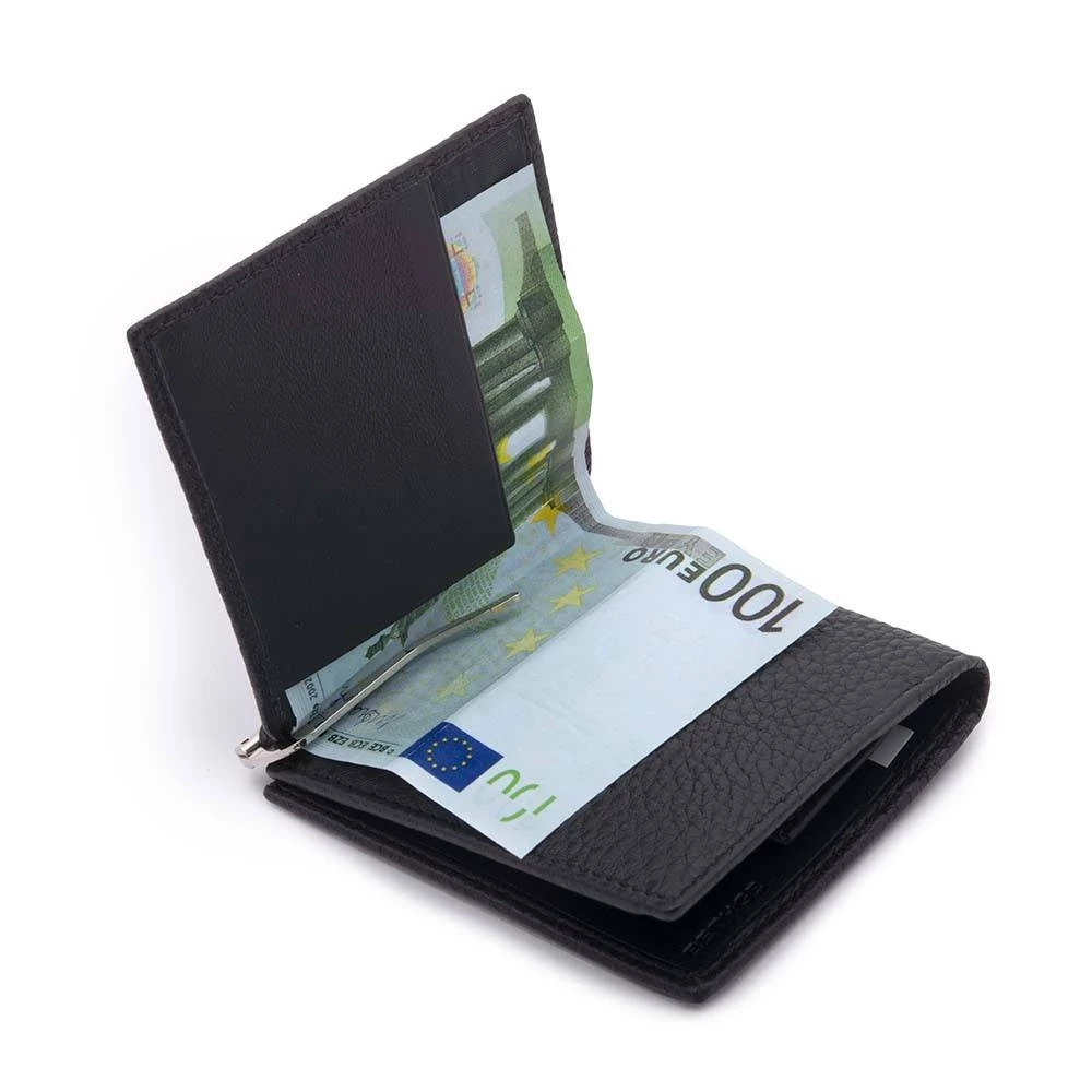 Wallet Doppio with Coin Pocket, Adri, leather, black