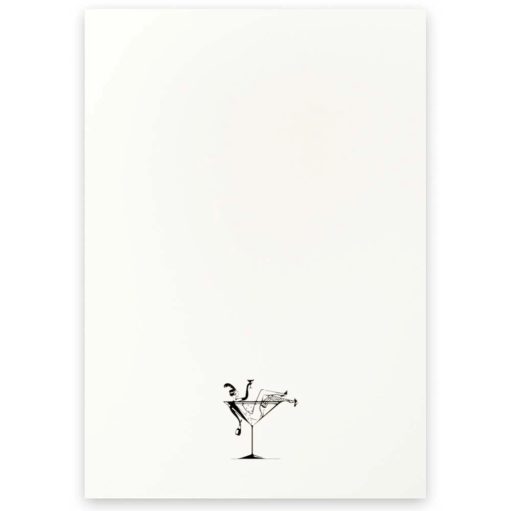 Greeting card lady in champagne black