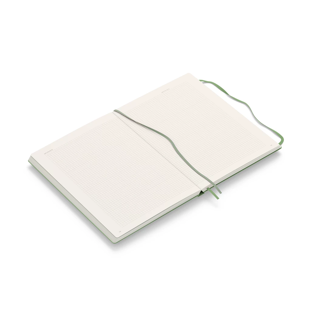 Notebook Master Classic (A4+), Hardcover, 235 numbered pages, Sage, squared