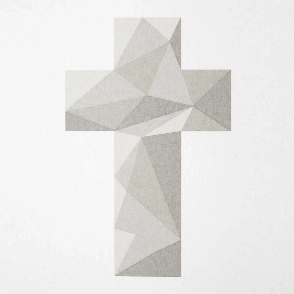 Greeting card cross polygon
