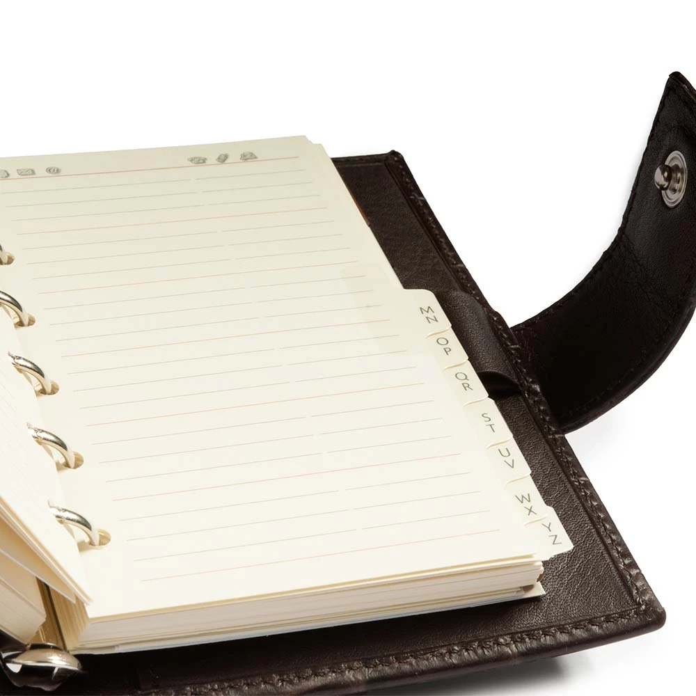 Pocket Planner, alligator-embossed leather, dark brown