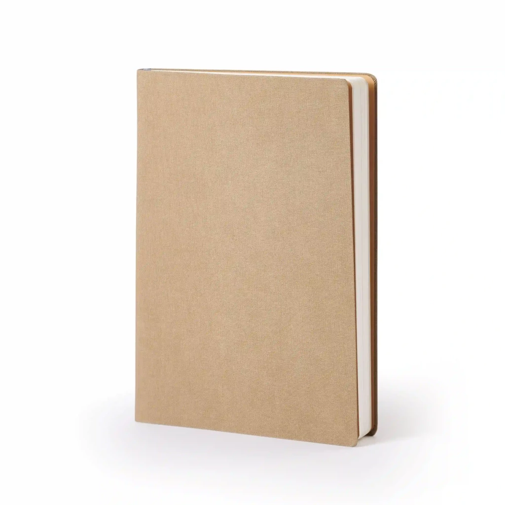Notebook A5, linen, Khaki, dotted