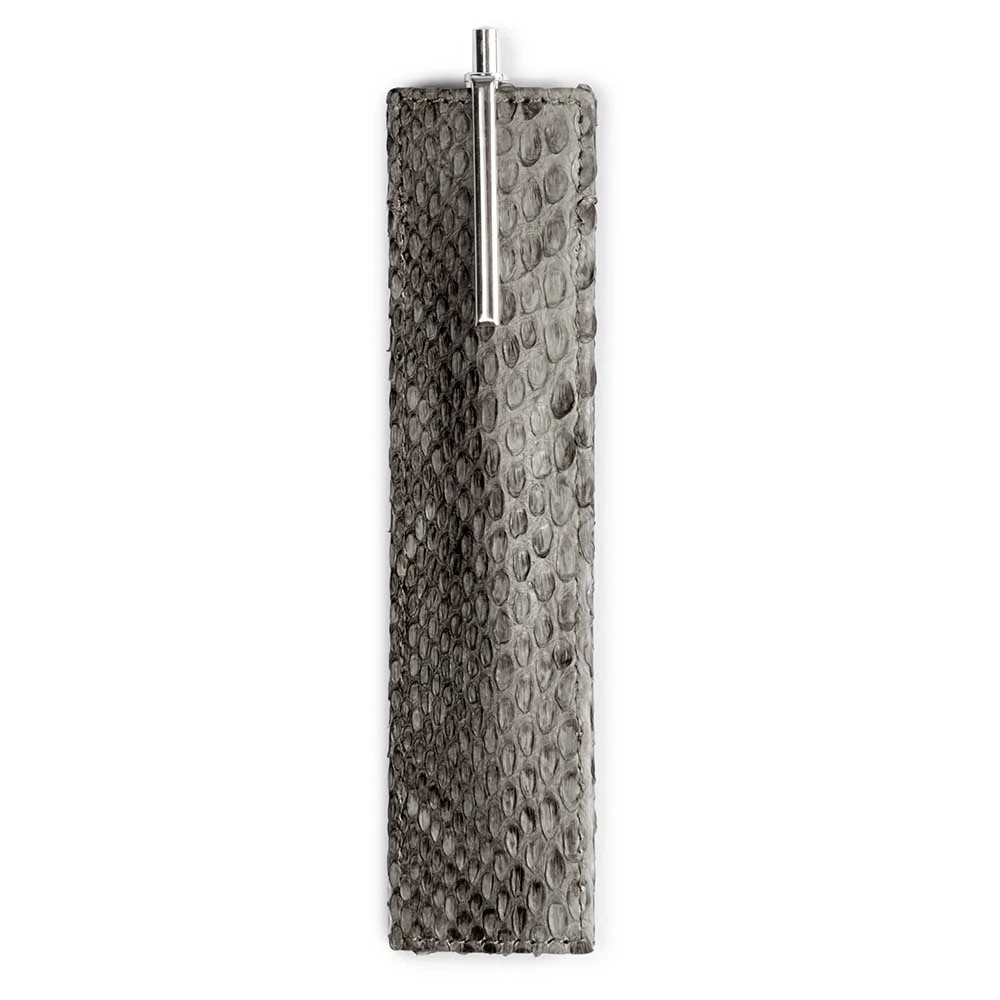 Pen Case for 1 Pen, python leather, dark grey